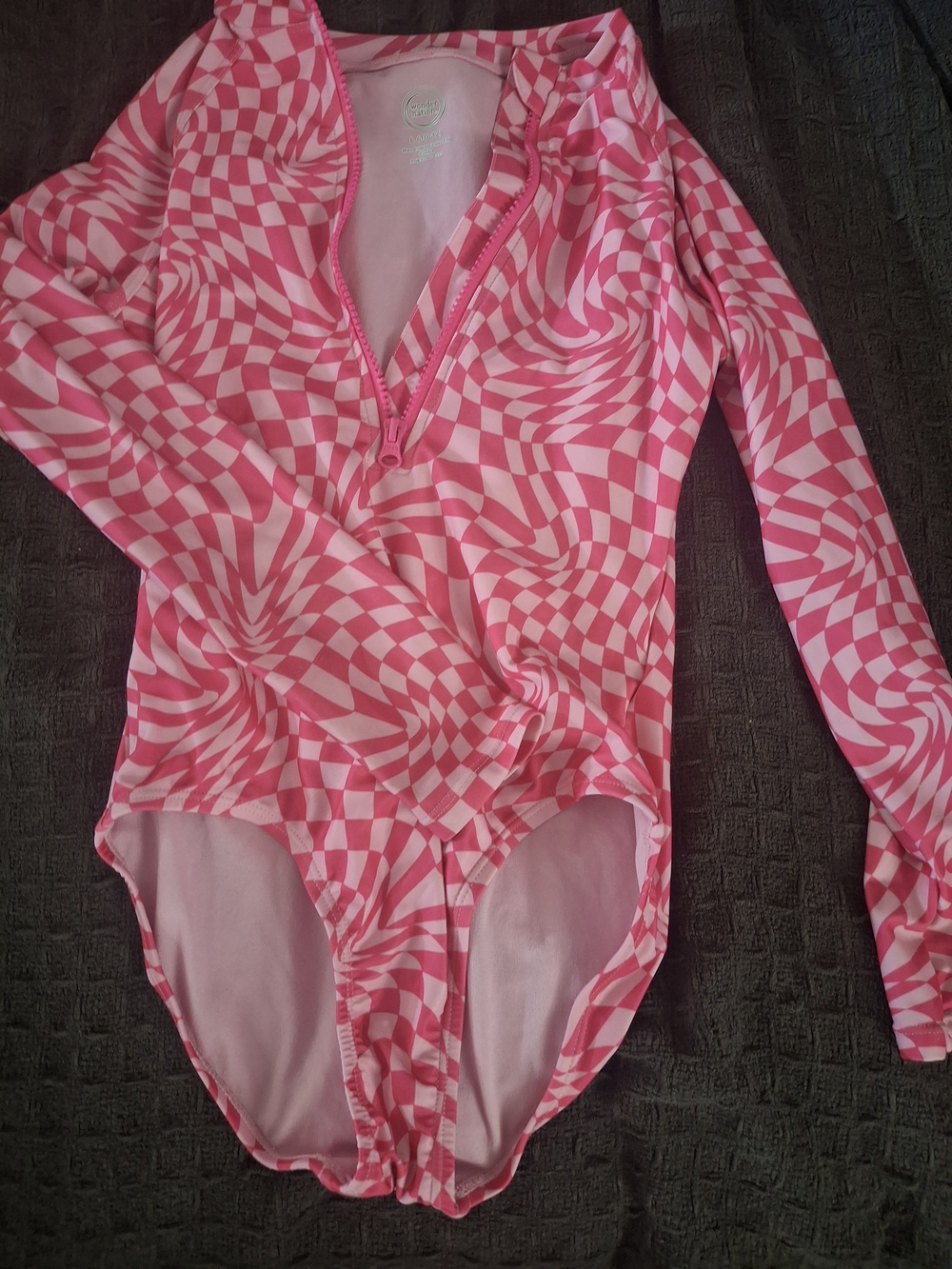 wonder nation Pink Swirl Long-Sleeve One-Piece
